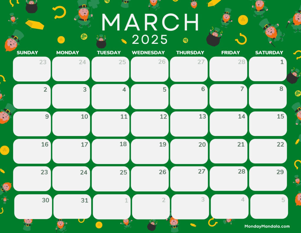 March 2025 Calendar (52 Free Pdf Printables) Throughout Printable March 2025 Calendar Free