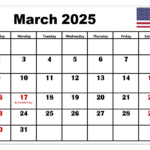 March 2025 Calendar Printable Pdf Template With Holidays In March 2025 Calendar With Holidays Printable