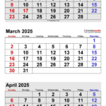 March 2025 Calendar | Templates For Word, Excel And Pdf With Feb March April 2025 Calendar Printable