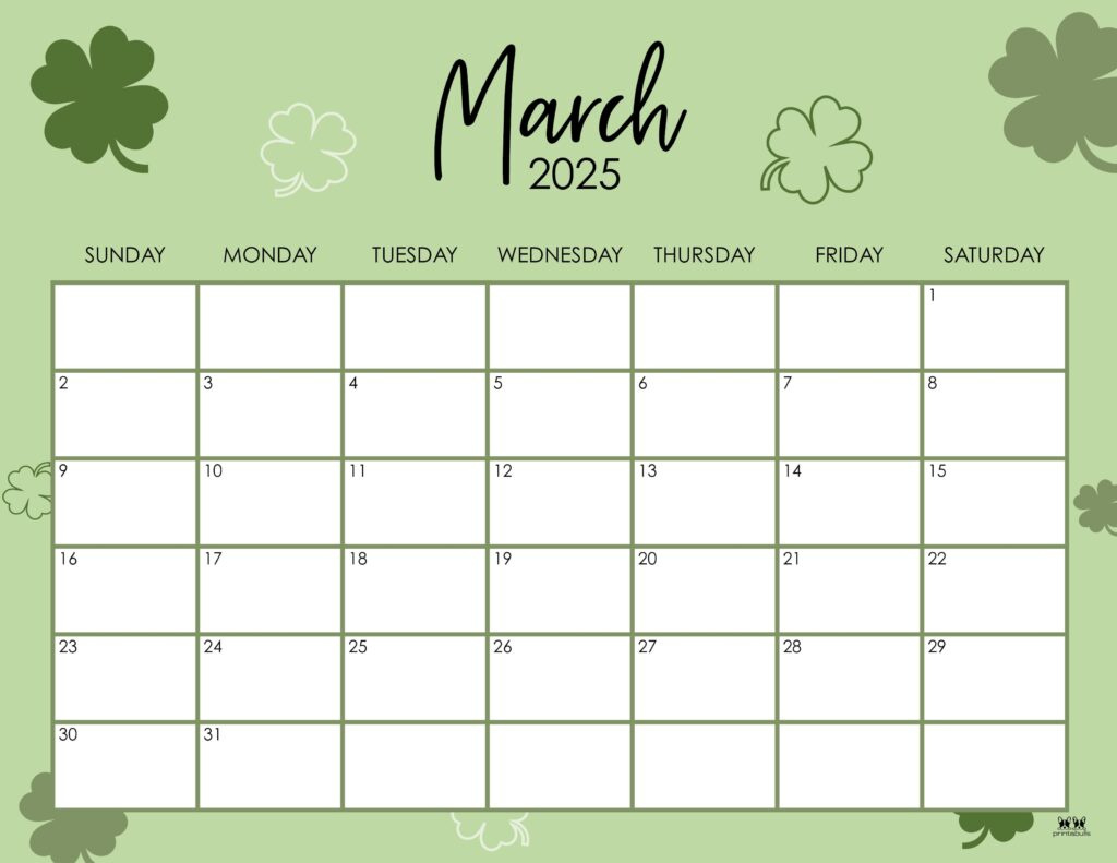 March 2025 Calendars - 107 Free Printables | Printabulls for Free March 2025 Calendar Printable