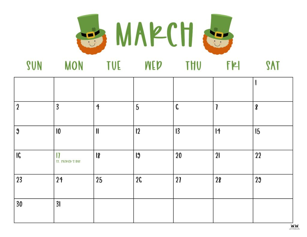 March 2025 Calendars - 107 Free Printables | Printabulls in March 2025 Calendar with Holidays Printable