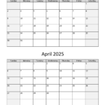 March And April 2025 Calendar | Wikidates For Printable Calendar March And April 2025