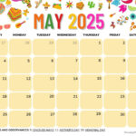 May 2025 Calendar (52 Free Pdf Printables) With May 2025 Calendar With Holidays Printable