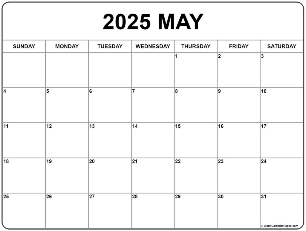 May 2025 Calendar | Free Printable Calendars For Free May 2025 Calendar Printable