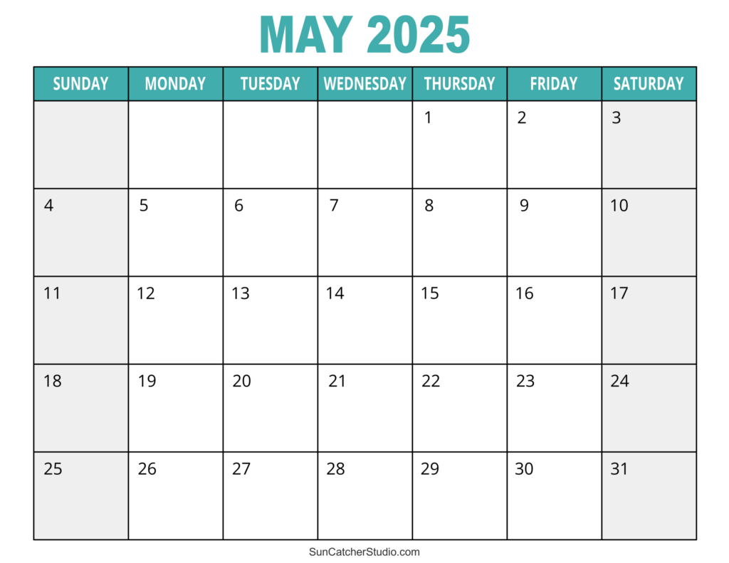 May 2025 Calendar (Free Printable) – Diy Projects, Patterns In Free Calendar 2025 Printable Monthly