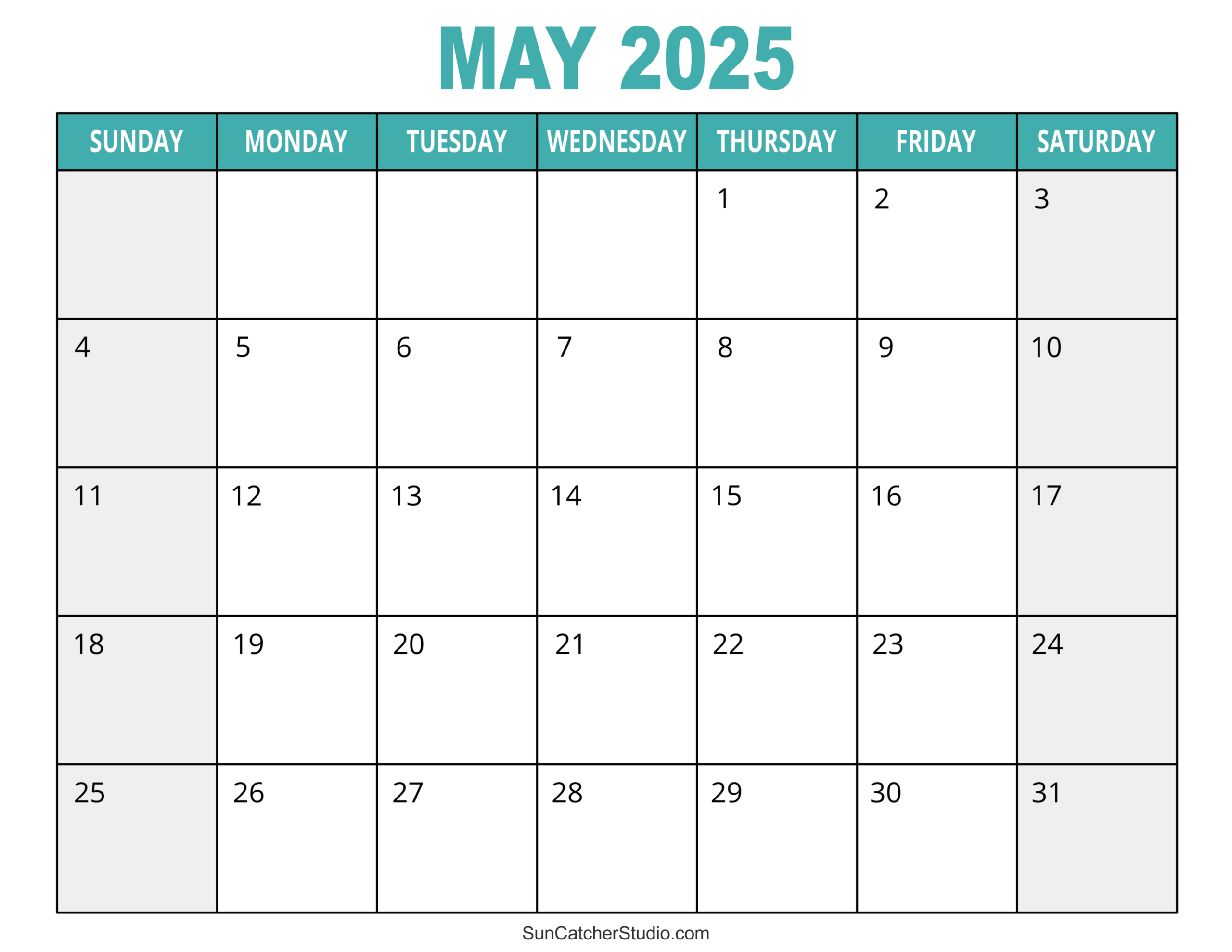 May 2025 Calendar (Free Printable) – Diy Projects, Patterns in Free Calendar 2025 Printable Monthly