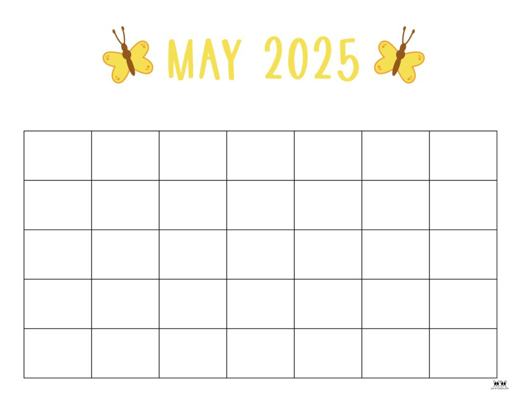 May 2025 Calendars - 107 Free Printables | Printabulls pertaining to Blank May 2025 Calendar Printable