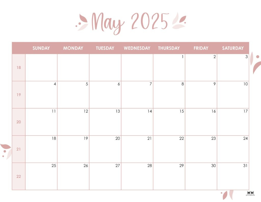 May 2025 Calendars - 107 Free Printables | Printabulls pertaining to Monthly Calendar Printable May 2025