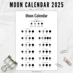 Mondphasenkalender 2025, Mondkalender In A4 / Letter Größe   Etsy.de Pertaining To Free Printable Lunar Calendar 2025