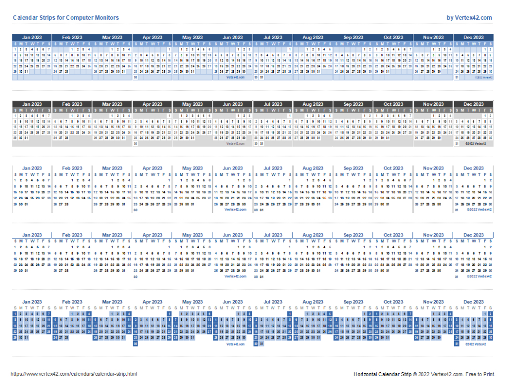 Monitor Calendar Strip Template For 2025 Strip Calendar Printable Free Download