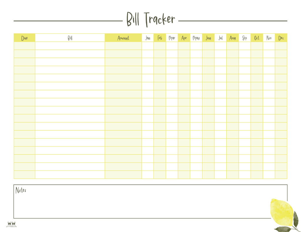 Monthly Bill Organizers - 18 Free Printables | Printabulls intended for Free Printable Bill Calendar 2025