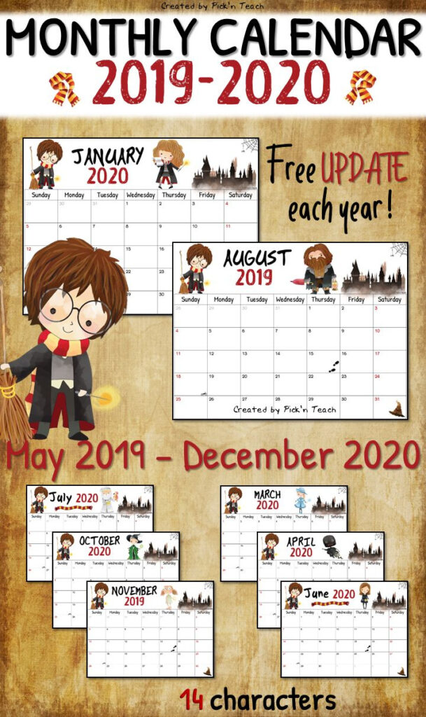 Monthly Planners For Wizards   2024 & 2025 + Free Bonus Inside Harry Potter Printable Calendar 2025