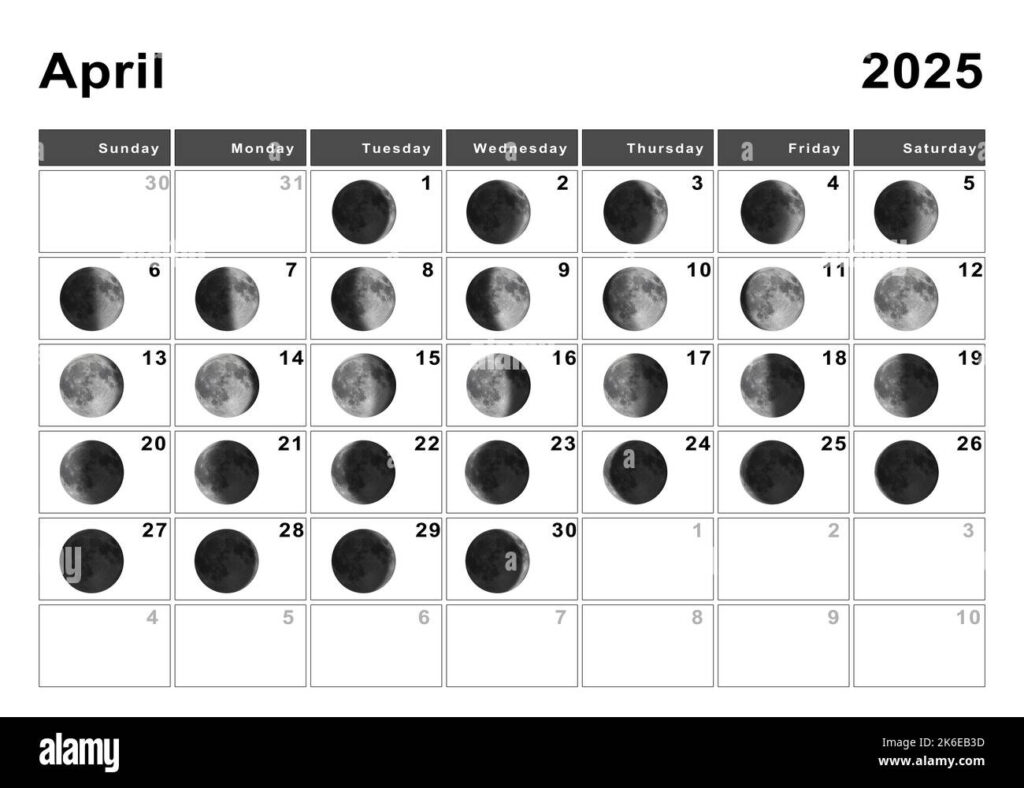 Moon Calendar 2025 Cut Out Stock Images & Pictures   Alamy For Printable Lunar Calendar 2025