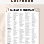 National Days And Holidays 2025 Printable Pdf Throughout 2025 National Day Calendar Printable