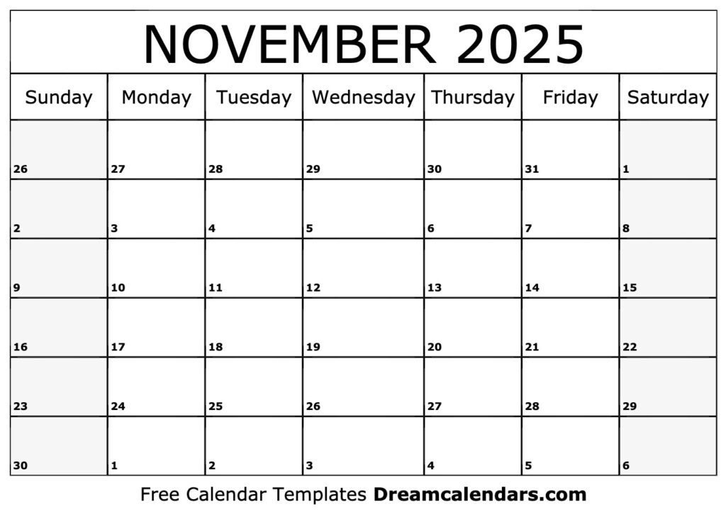 November 2025 Calendar   Free Printable With Holidays And Observances Inside November Calendar Printable 2025