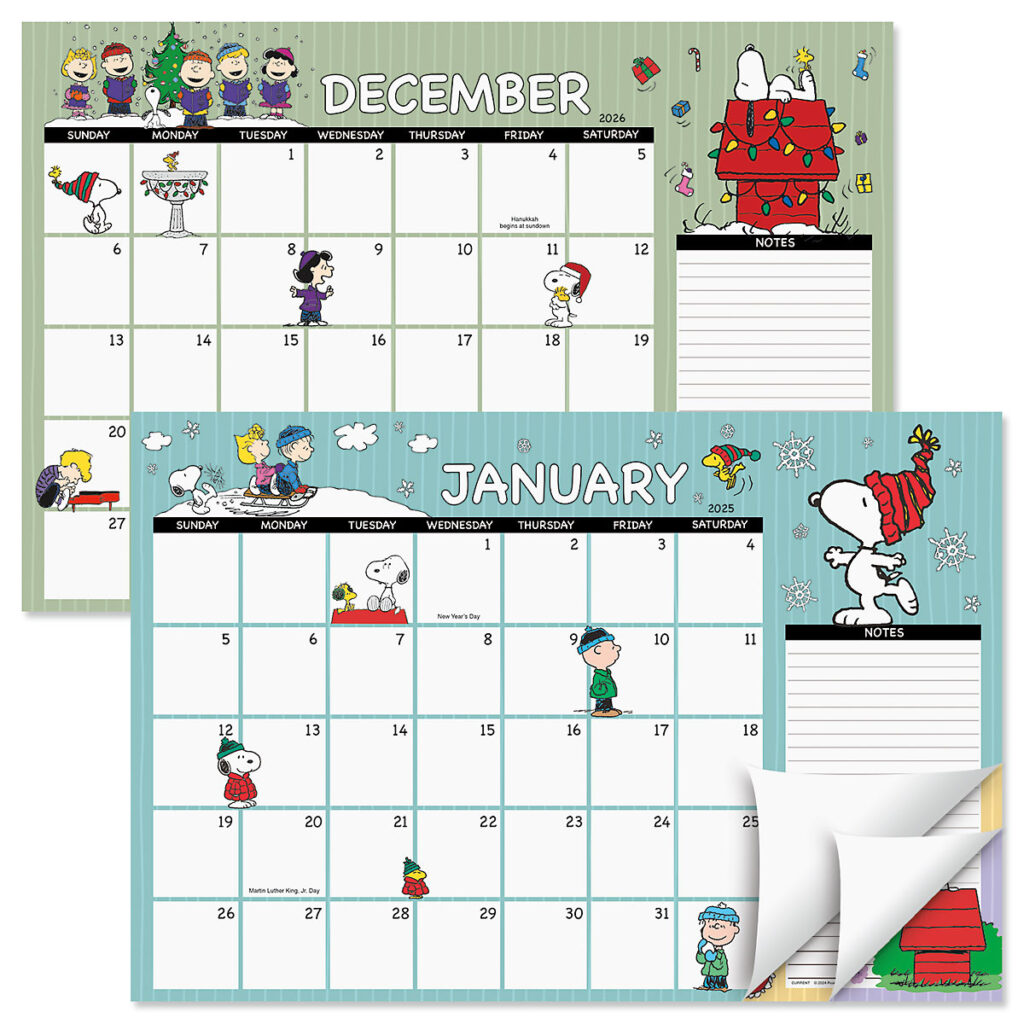 Peanuts® 2025–2026 Calendar Pad | Colorful Images Inside Free Printable Snoopy Calendar 2025