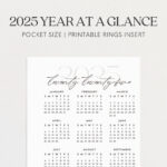 Pocket 2025 Calendar, Year At A Glance, Pocket Size Planner With Regard To Pocket Size Calendar 2025 Printable