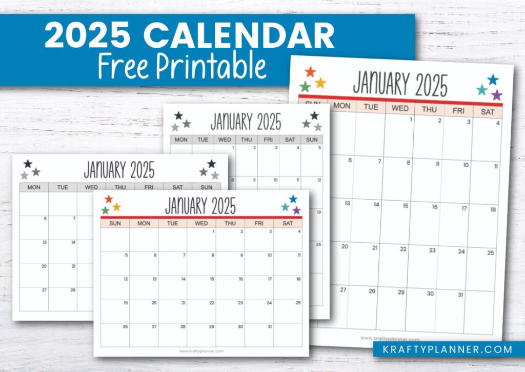 Printable 2025 Calendar To Plan Your Year — Krafty Planner Throughout 2025 Printable Desk Calendar