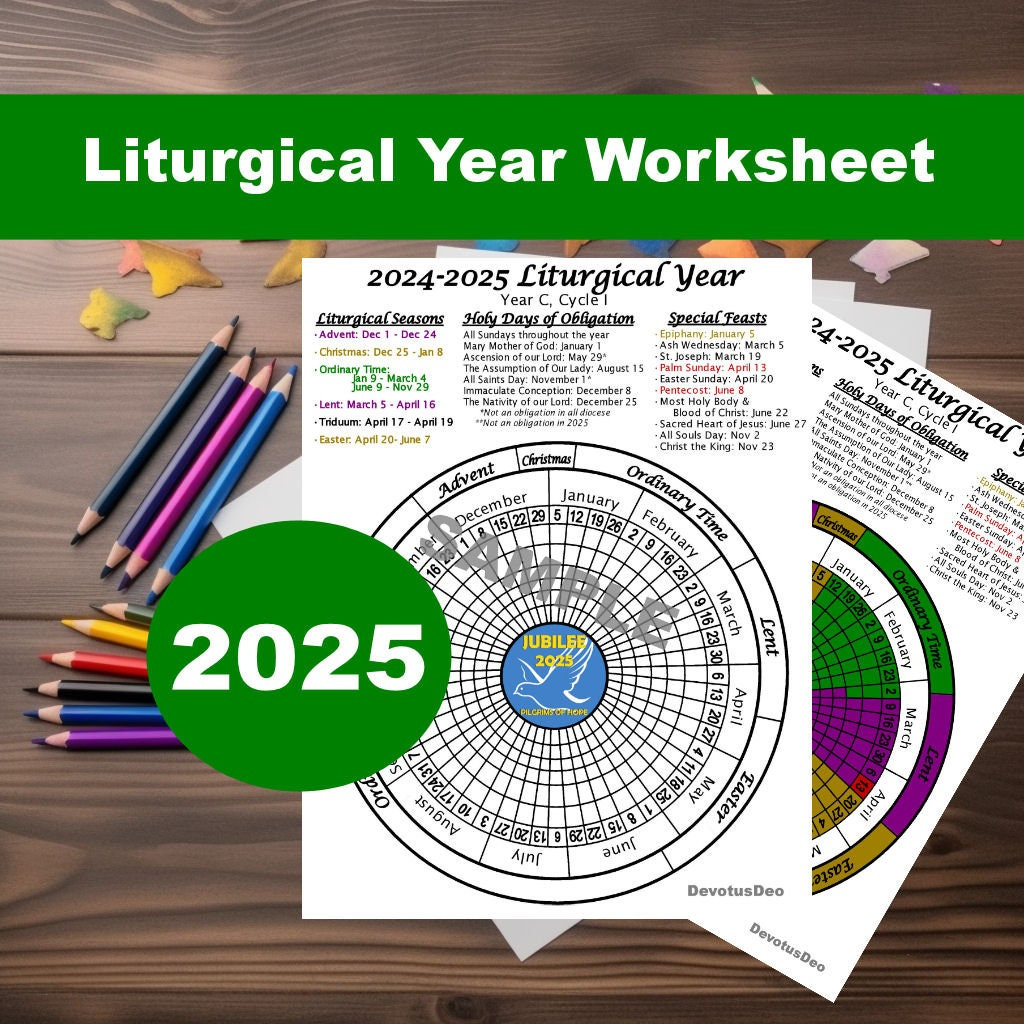 Printable 2025 Liturgical Calendar, Downloadable Catholic in Ame Liturgical Calendar 2025 Printable