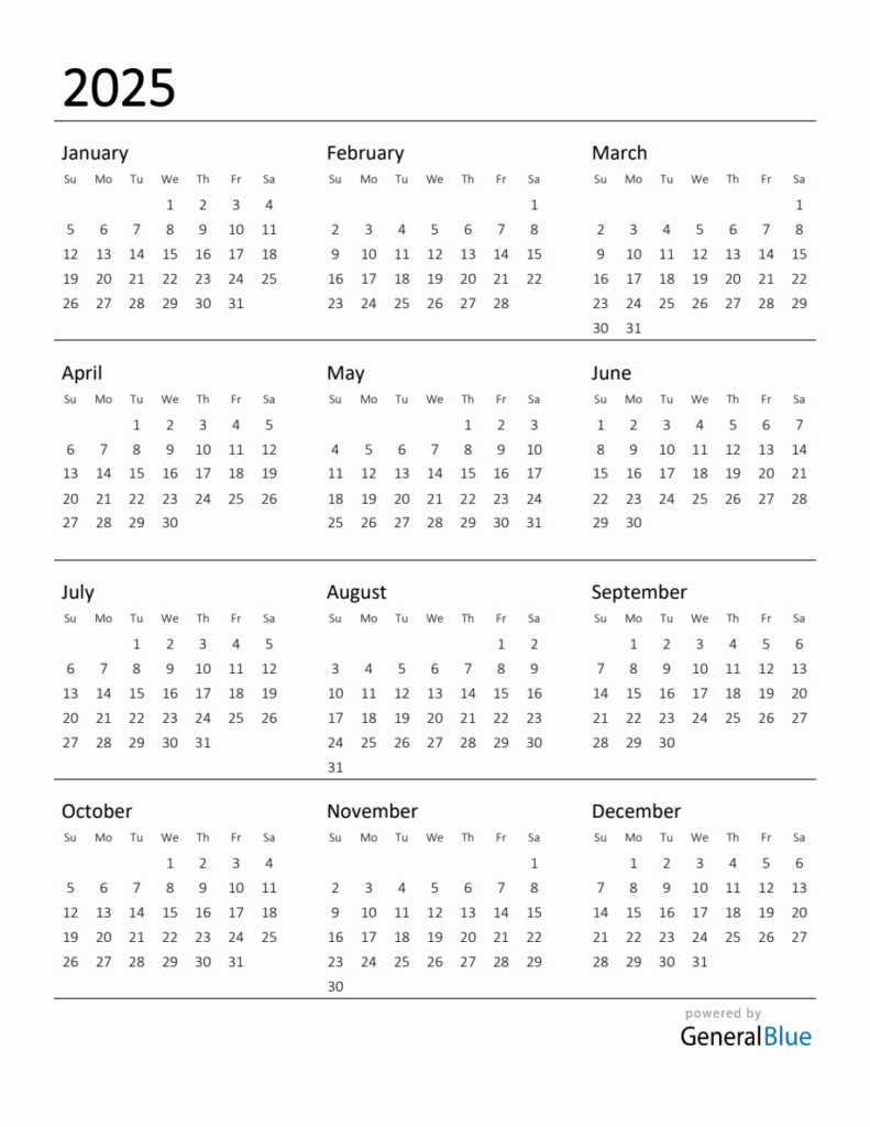 Printable Calendar For 2025 Throughout Time And Date Calendar 2025 Printable