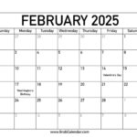 Printable February 2025 Calendar For Free Printable February 2025 Calendar With Holidays