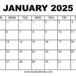 Printable January 2025 Calendar In December 2024 And January 2025 Calendar Printable