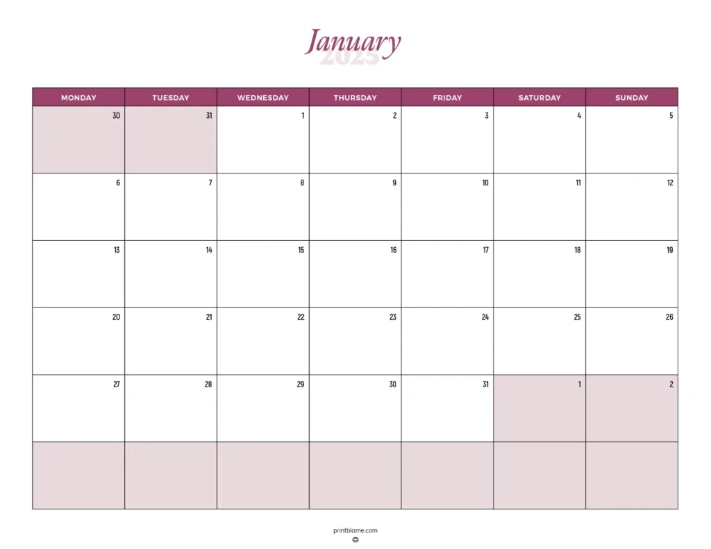 Printable January 2025 Calendars | Free Pdf Downloads inside Printable Appointment Calendar 2025