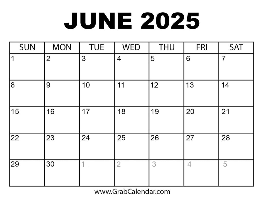 Printable June 2025 Calendar Pertaining To Printable Monthly Planner June Calendar 2025 Printable