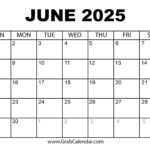 Printable June 2025 Calendar Pertaining To Printable Monthly Planner June Calendar 2025 Printable