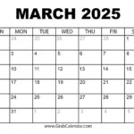 Printable March 2025 Calendar Inside Printable Calendar March And April 2025