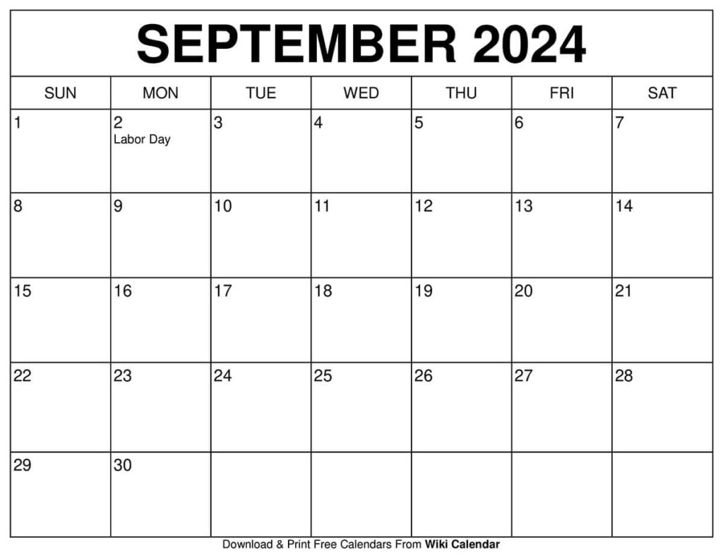 Printable September 2024 Calendar Templates With Holidays With Regard To September 2025 Calendar Printable Wiki