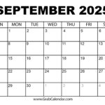 Printable September 2025 Calendar For September Apointment Calendar 2025 Printable