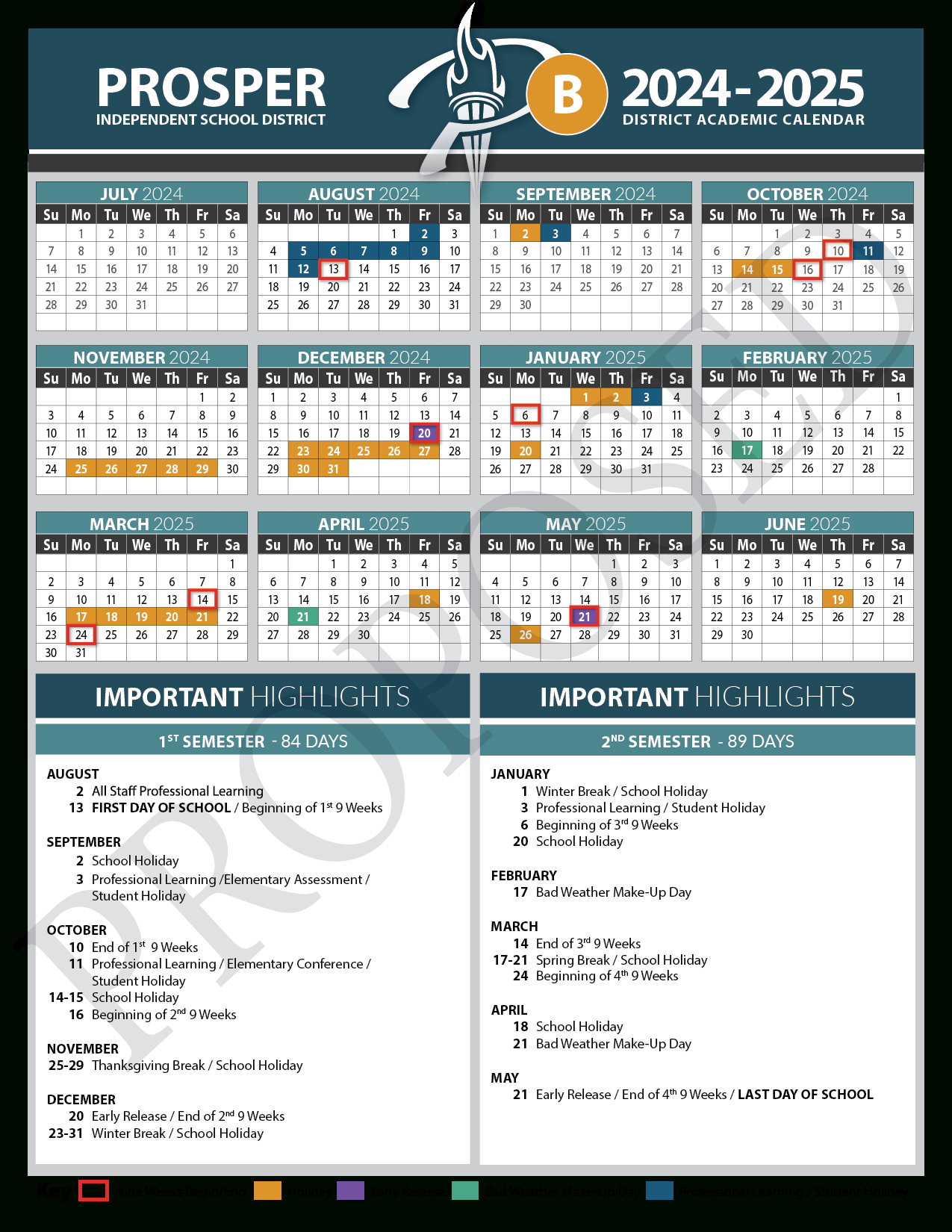 Prosper Isd Officials Seek Feedback On 2024-25 Academic Calendar within Prosper Isd 2024 - 2025 Calendar Printable