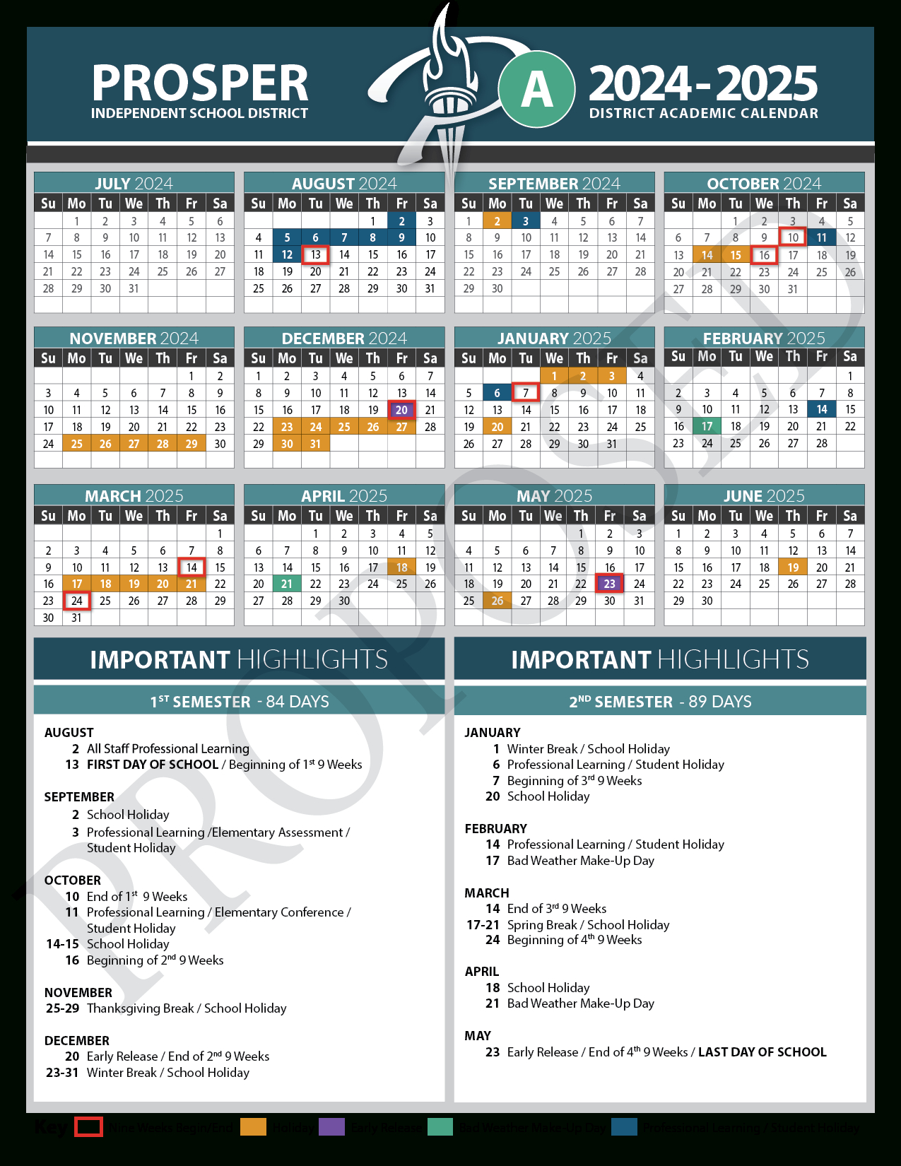 Prosper Isd Officials Select Calendar Option For 2024-25 School for Pearland Isd Calendar 2024 - 2025 Printable