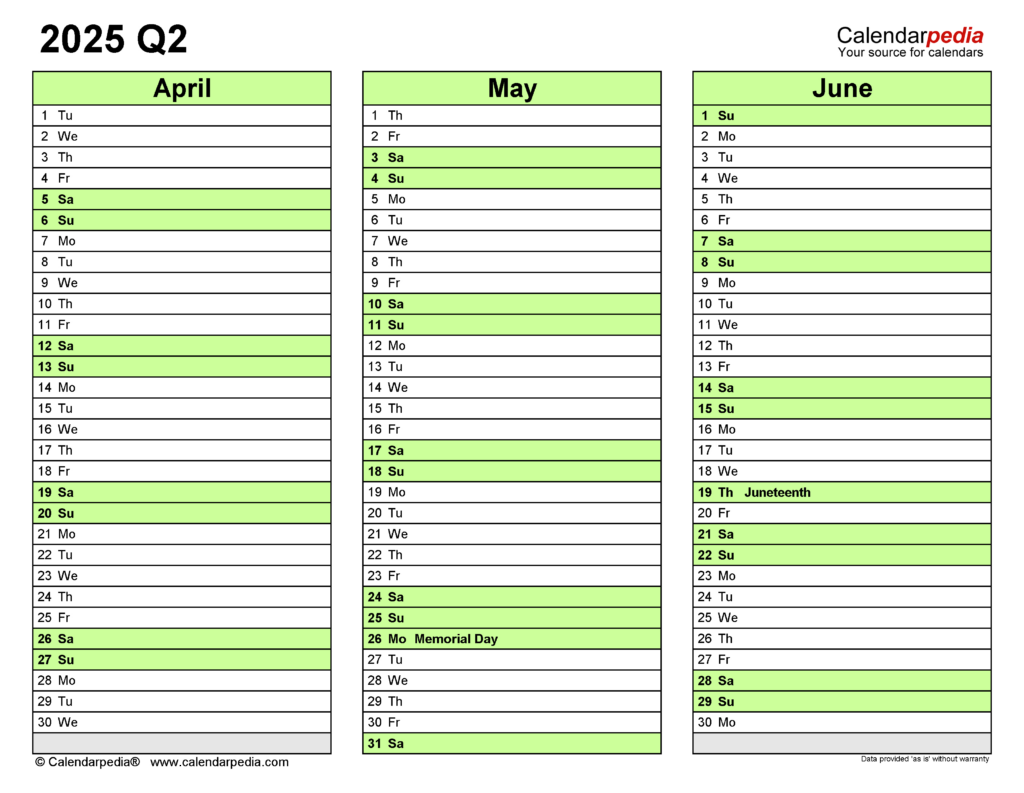 Quarterly Calendars 2025   Free Printable Word Templates For Printable Calendar 2025 2 Months Per Page