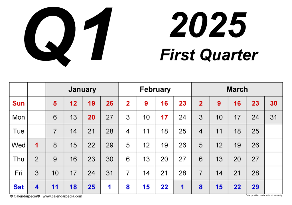 Quarterly Calendars 2025   Free Printable Word Templates Pertaining To Free Printable 2025 Quarterly Calendar