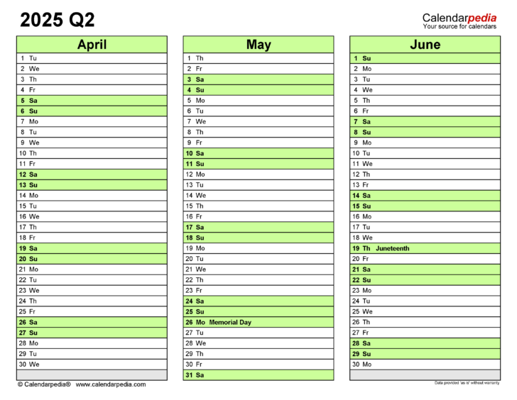 Free Printable 3 Month Calendar 2025