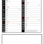 Red & Black Memo Postal Saver Calendar 2025   Rose Calendars For Postal Calendar 2025 Printable