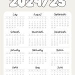 School Calendar Template   17 Cute Printable Academic Calendars In Calendar 2024 25 Printable