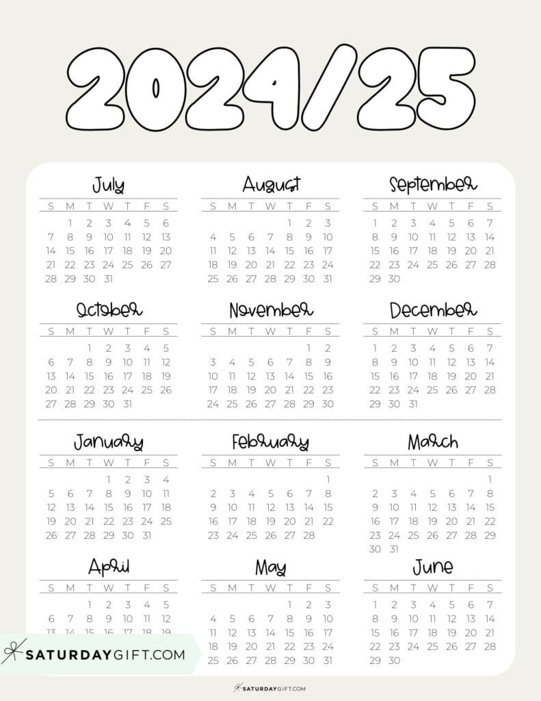 School Calendar Template - 17 Cute Printable Academic Calendars within Printable 2024-25 Calendar