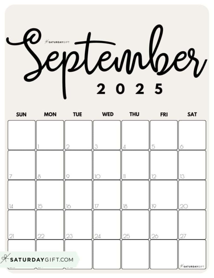 September 2025 Calendar Printable Vertical