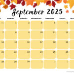 September 2025 Calendar (52 Free Pdf Printables) Pertaining To Fall 2025 Calendar Printable