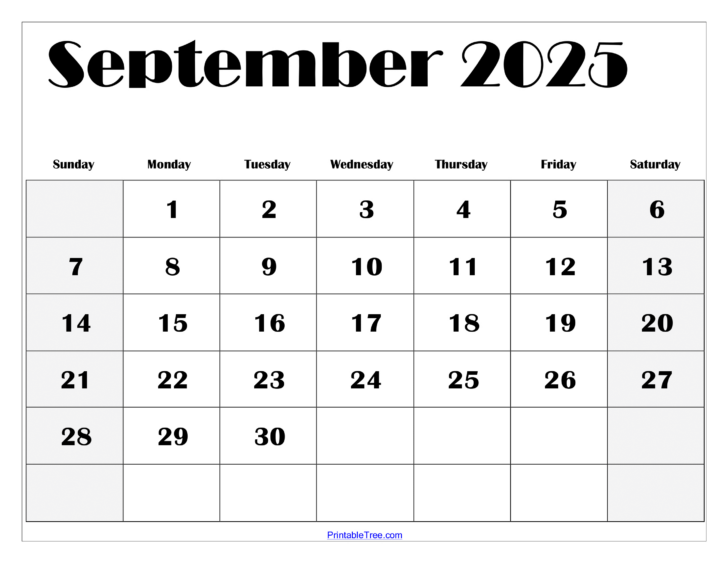 Free Printable Sept 2025 Calendar