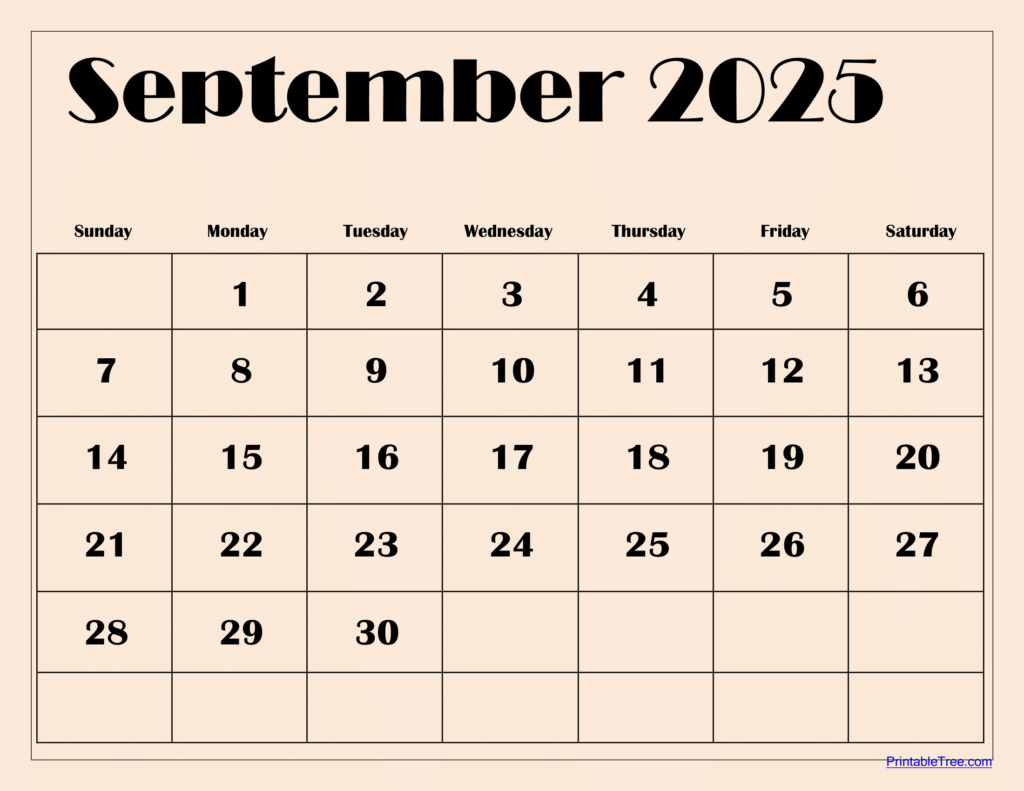 September 2025 Calendar Printable Pdf Template With Holidays In Printable Calendar September 2025 Free