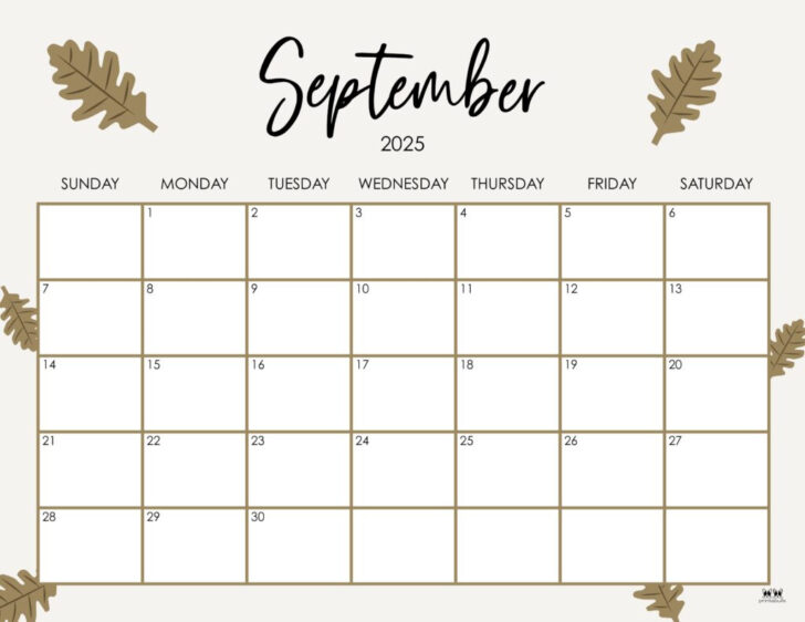 Printable 2025 September Calendar