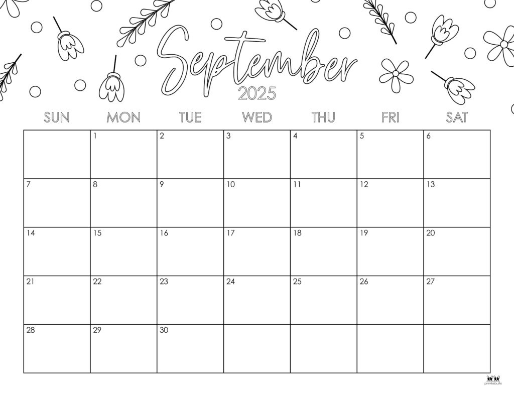 September 2025 Calendars - 107 Free Printables | Printabulls intended for Printable Calendar August September 2025