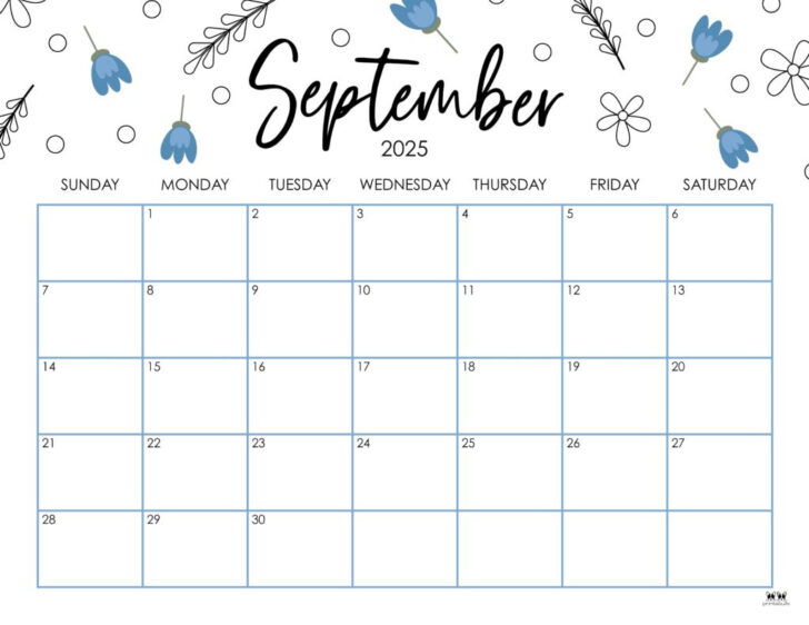 Calendar September 2025 Printable