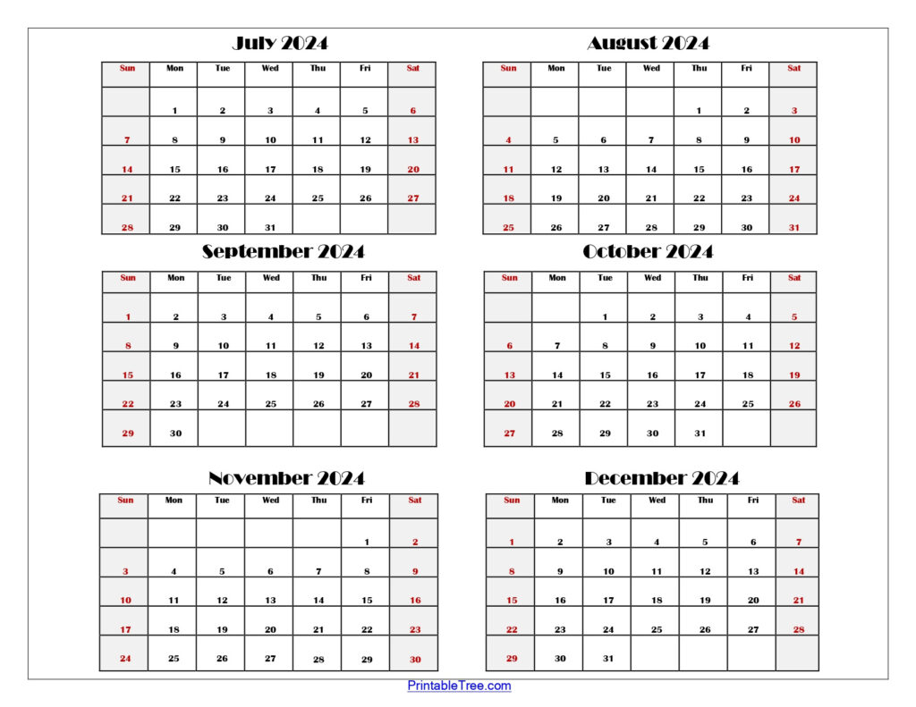 Six Month Calendar 2024 2025 Printable Pdf  6 Months Calendar For 6 Month Calendar Printable 2025