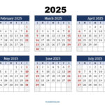 Six Month Calendar 2024 2025 Printable Pdf  6 Months Calendar Inside 6 Month Calendar Printable 2025