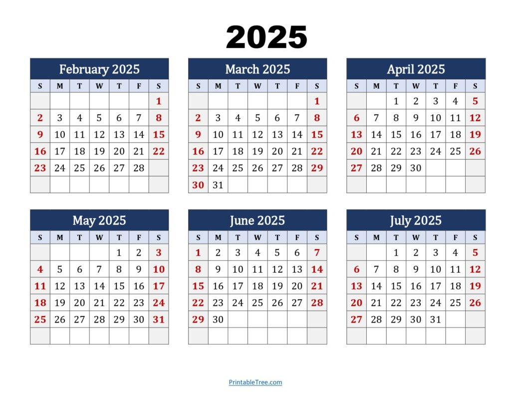 Six Month Calendar 2024-2025 Printable Pdf- 6 Months Calendar inside 6 Month Calendar Printable 2025